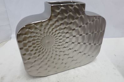Gilde Vase, "Sunny", Keramik, silberfarben, VE 2, L. 8 cm, B. 26 cm, H. 21 cm