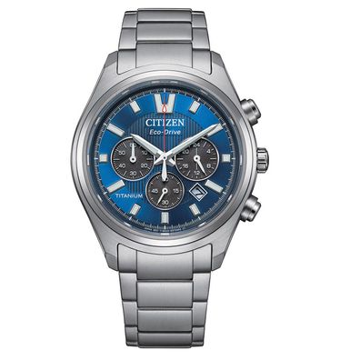 Citizen Eco-Drive Herrenuhr Chronograph Solar Titan/Blau CA4750-51L