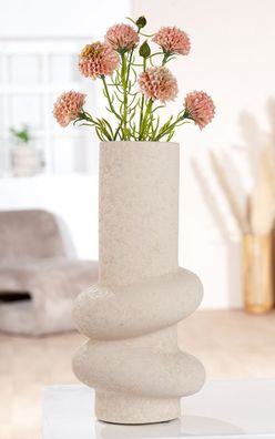 Gilde Vase, "Ring", Keramik, hellgrau, VE 2, H. 31 cm, D. 15 cm Höhe: 31.00 cm