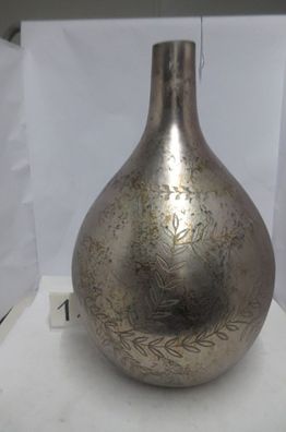 Gilde Vase, "Peso", Blumenmotiv, Glas, grau, VE 1, L. 34 cm, B. 34 cm, H. 56 cm
