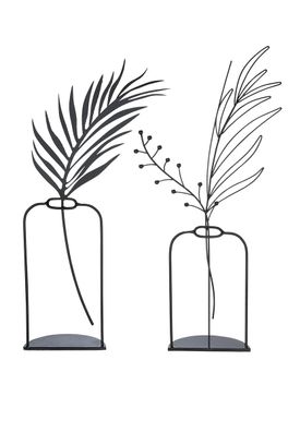 Gilde Standrelief, "Vase", Vase, Metall, schwarz, VE 4, 2fach sortiert, L. 5 cm,