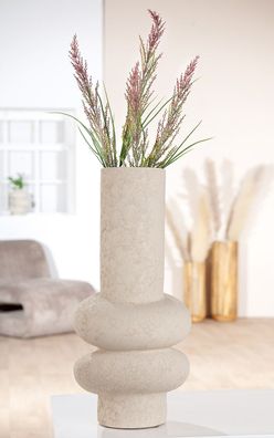 Gilde Vase, "Ring", Keramik, hellgrau, VE 2, H. 40 cm, D. 19 cm Höhe: 40.00 cm