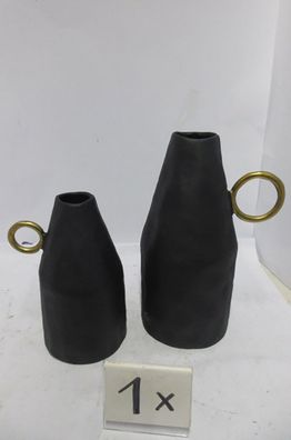Gilde Vase, "Dora", Aluminium, schwarz, VE 1, L. 14,5 cm, B. 14,5 cm, H. 31 cm