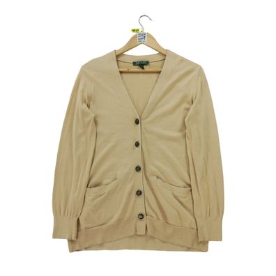 Lauren Ralph Lauren Damenweste Beiger Cardigan Größe M #QWE1925