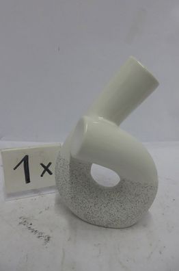 Gilde Lochvase, "Poppy", Keramik, weiß, VE 3, L. 16 cm, B. 11 cm, H. 23,5 cm Höhe: