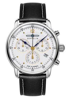 Zeppelin Herren-Armbanduhr Barcelona Chronograph mit Lederband 9586-1