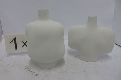 Gilde Vase, "Organico", Keramik, weiß, VE 4, L. 9 cm, B. 12,5 cm, H. 18 cm Höhe: