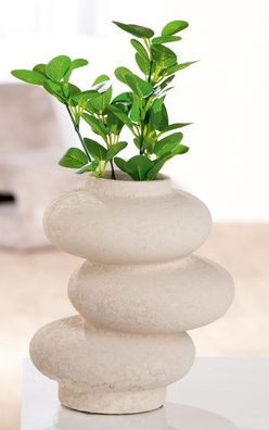 Gilde Vase, "Stone", Keramik, hellgrau, VE 2, H. 21 cm, D. 17 cm Höhe: 21.00 cm