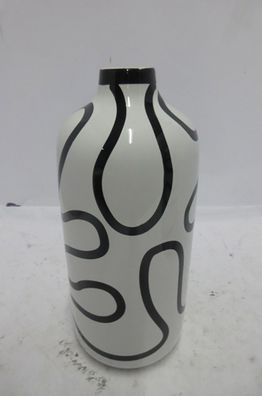 Gilde Flaschenvase, "curved line", Einliniendesign, Keramik, weiß, VE 2, H. 25