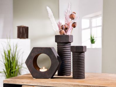 Gilde Keramik Vase Deko-Schraube "Antique" VE 4 32140