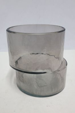 Gilde Vase, "Levels", Glas, grau, VE 3, L. 14,5 cm, B. 16,5 cm, H. 16,5 cm Höhe: