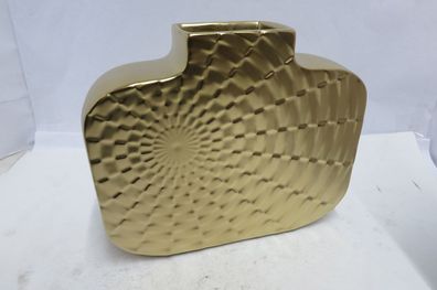 Gilde Vase, "Sunny", Keramik, goldfarben, VE 2, L. 8 cm, B. 26 cm, H. 21 cm Höhe: