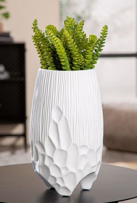 Gilde Vase, "Roma", Keramik, weiß, VE 2, H. 29 cm, D. 17 cm Höhe: 29.00 cm Durchme