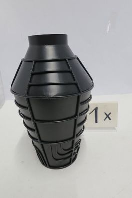 Gilde Vase, "Labyrinth", Metall, schwarz, VE 2, L. 16 cm, B. 16 cm, H. 27 cm Höhe: