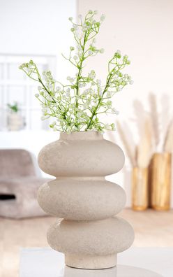 Gilde Vase, "Stone", Keramik, hellgrau, VE 2, H. 29 cm, D. 21 cm Höhe: 29.00 cm