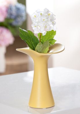 Gilde Kragenvase, Blume, "Fleur", Keramik, gelb, VE 12, L. 8.5 cm, B. 10 cm, H