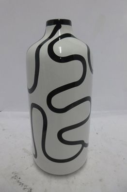 Gilde Flaschenvase, "curved line", Einliniendesign, Keramik, weiß, VE 2, H. 30