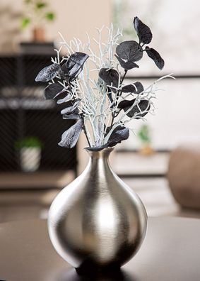 Gilde Kugelvase, "Argenterie", Aluminium, silberfarben, VE 3, H. 15,5 cm, D. 12,5