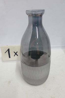 Gilde Flaschenvase, "Canus", Glas, grau, silberfarben, VE 4, L. 10 cm, B. 10 cm,