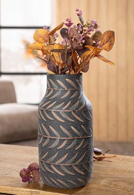 Gilde Halsvase, "Oliva", Keramik, grün, schwarz, VE 3, H. 26 cm, D. 13 cm 34499