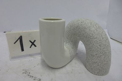Gilde Vase, "Poppy", Keramik, weiß, VE 3, L. 15,5 cm, B. 17 cm, H. 13,5 cm Höhe:
