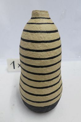 Gilde Vase, "Reao", Linienmuster, Pappmache, creme, VE 2, H. 32 cm, D. 15 cm Höhe: