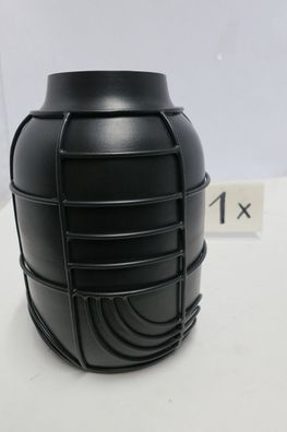 Gilde Vase, "Labyrinth", Metall, schwarz, VE 2, L. 17 cm, B. 17 cm, H. 20 cm Höhe: