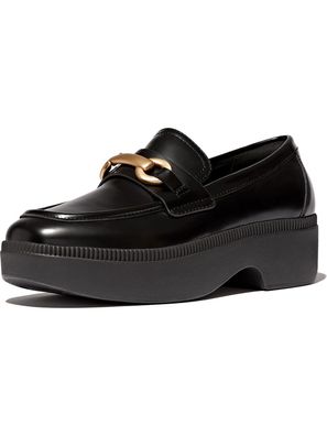 FitFlop Damen Loafer F-Luma Chunky-Snaffle Box-Leather D/Wedge Loafers HY3