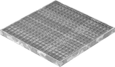 Garagen-Gitterrost | Mae: 590x590x40 mm 30/30 mm | aus S235JR (St37-2), im Vollbad