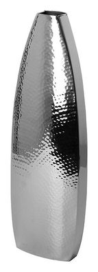 Fink ALETTA, Vase, Vasen, Edelstahl , gehämmert, silberfarben, L. 6 cm, B. 14 cm,