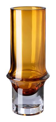 Fink GLENDA, Glasvase, Glas, glatt, Amber, L. 13.5 cm, B. 13.5 cm, H. 32 cm, D