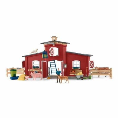 Schleich Farm World Große Farm mit Tieren & Zubehör, Spielgebäude