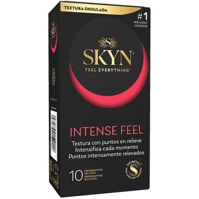 Texturiertes Kondom mit gewelltem Design von Intense Feel, 10 Stück