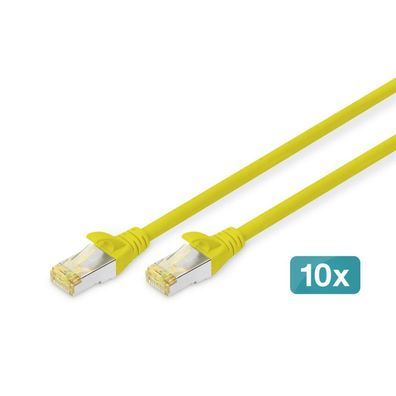 Digitus CAT 6A S/FTP Patchkabel, 10 Stück, 1m, gelb