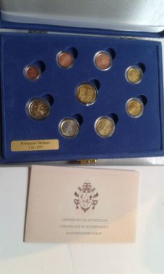 Original KMS 2024 Vatikan Gold 1cent-2 euro + Goldmedaille 1/10 Unze Feingold 999er
