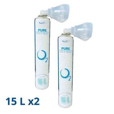 Medizinischer Sauerstoff Universal Inhalier Atemhilfe O2 99,5% Dose 15L x2