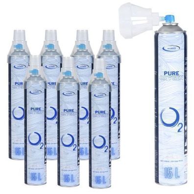 Medizinischer Sauerstoff Atemhilfe Universal Inhalier Inhalierbar o2 99,5% 15L x8