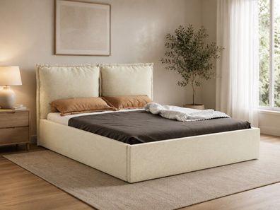 Polsterbett MIRA mit Bettkasten, Stauraum und Metall-Lattenrost - VIBE