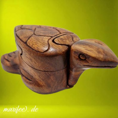 Holzbox Schildkröte aus Hartholz, mit Geheimfach, Schmuckdose Art.-Nr. 12452