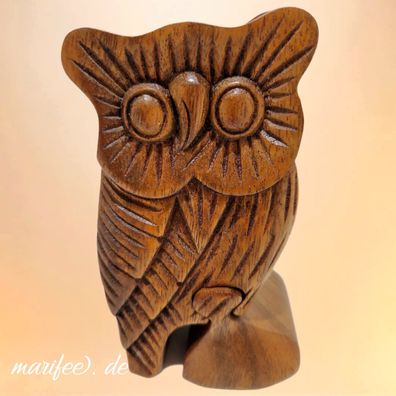 Holzbox Eule aus Hartholz, mit Geheimfach, Schmuckdose Art.-Nr. 12454