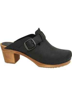 Sanita Clogs Damen Clog offen Wood-Malulo Square Open Black