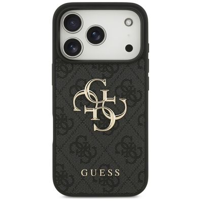 Guess 4G Big Logo kompatibel mit iPhone 18 Pro und 17 Pro Schwarz Backcover mit