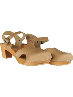 Sanita Clogs Damen Sandale Wood-Matrix Square Flex Sandal Nature