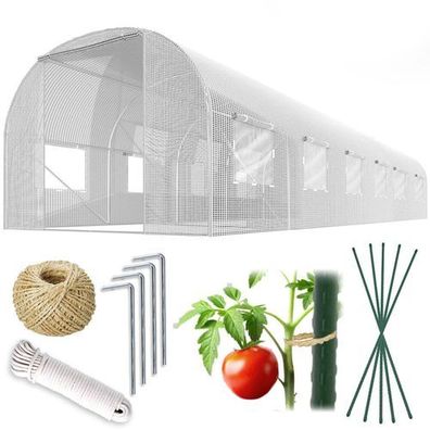 Gartentunnel 3 x 6 m (18 m²) weiß Plonos