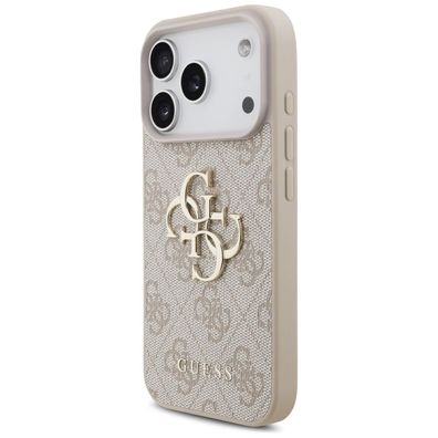 Guess 4G Big Logo kompatibel mit iPhone 18 Pro Max und 17 Pro Max Pink Hülle Metal