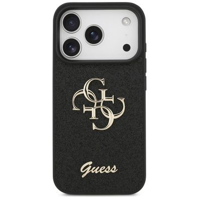 Guess Fixed Glitter Big 4G kompatibel mit iPhone 18 Pro / 17 Pro Schwarz Hülle