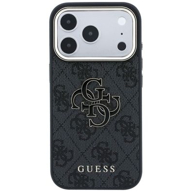 Guess 4G Big Resin Logo kompatibel mit iPhone 18 Pro und 17 Pro Schwarz Hülle