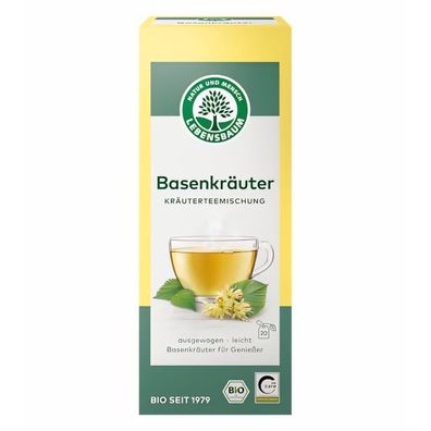 Lebensbaum Tee Basenkräuter, Bio-Kräutertee, ausgewogen & leicht, 20 Teebeutel à