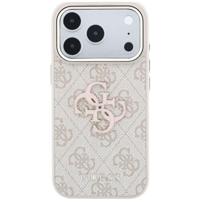 Guess 4G Big Resin Logo kompatibel mit iPhone 18 Pro und 17 Pro Pink Hülle 4G Logo