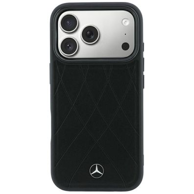 Mercedes Crossed Lines kompatibel mit iPhone 18 Pro und 17 Pro Schwarz Hülle Magne